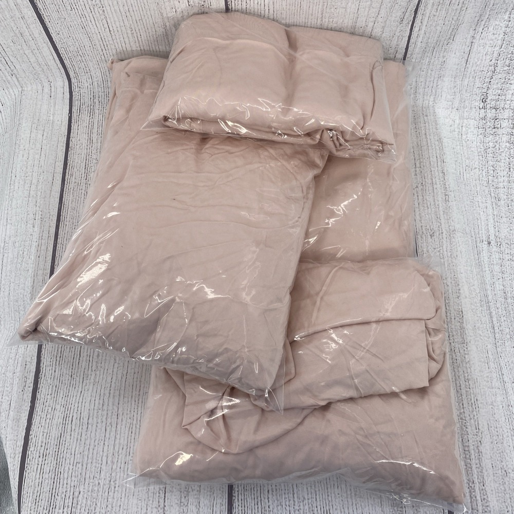 Cozy Earth Sheet Set SPLIT KING Peony Pink Luxury Viscose Bamboo Canvas Tote - Picture 9 of 10